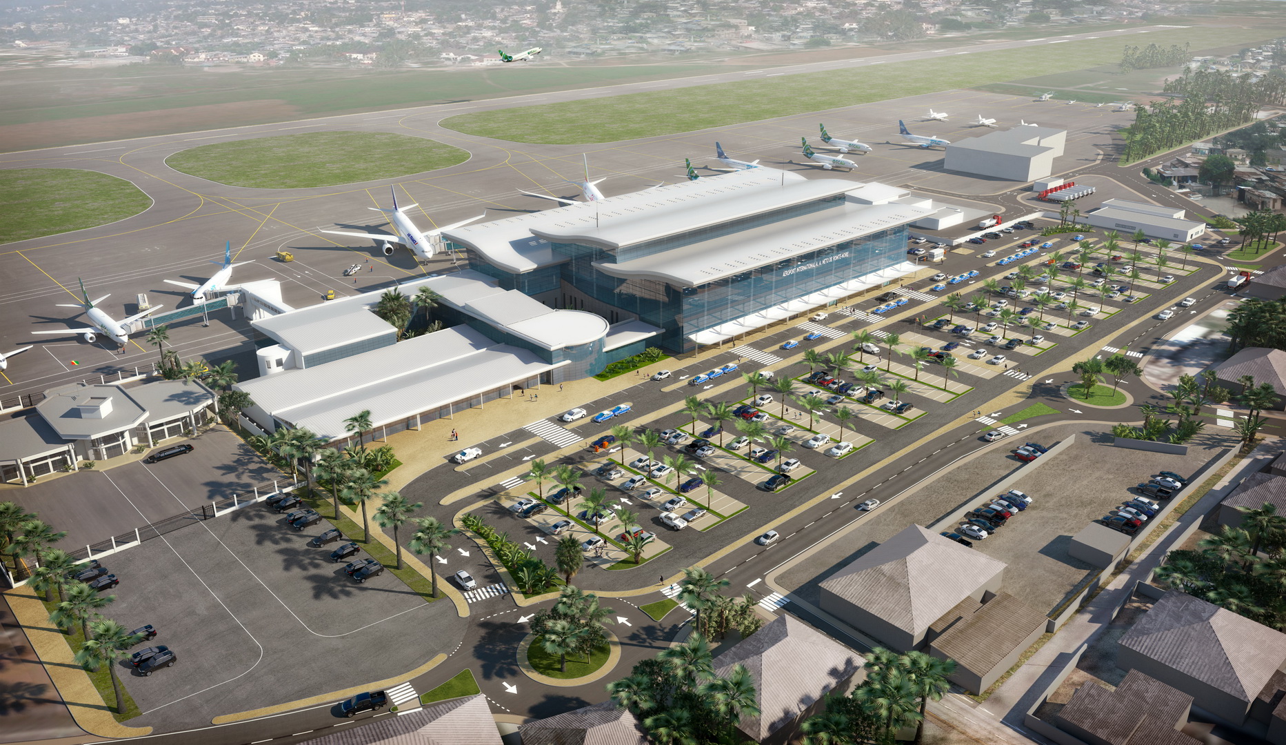 Aéroport international — Pointe-Noire — rendu 3D architectural MD Studio