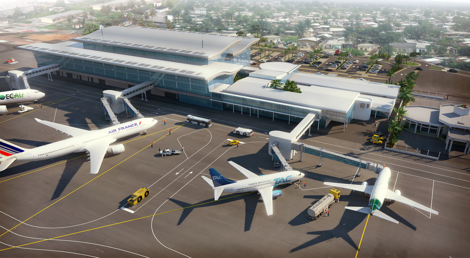 Aéroport international — Pointe-Noire — rendu 3D architectural MD Studio
