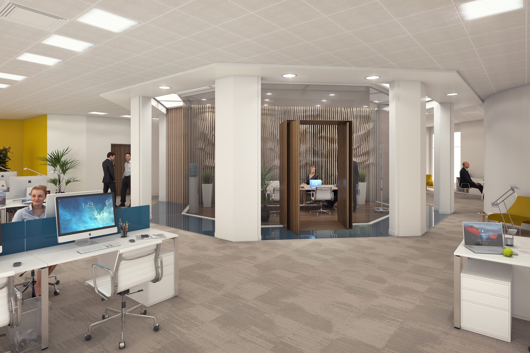 Bureaux et terrasse — Lafayette — rendu 3D architectural MD Studio
