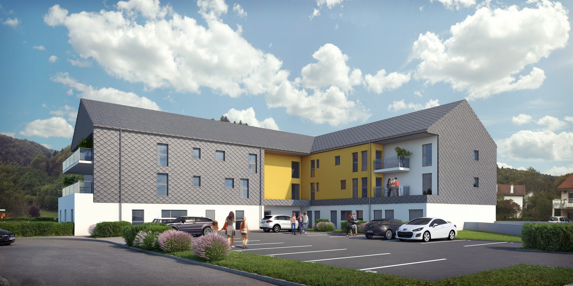 Logements et maison de santé — Vaux-lès-Saint-Claude — rendu 3D architectural MD Studio