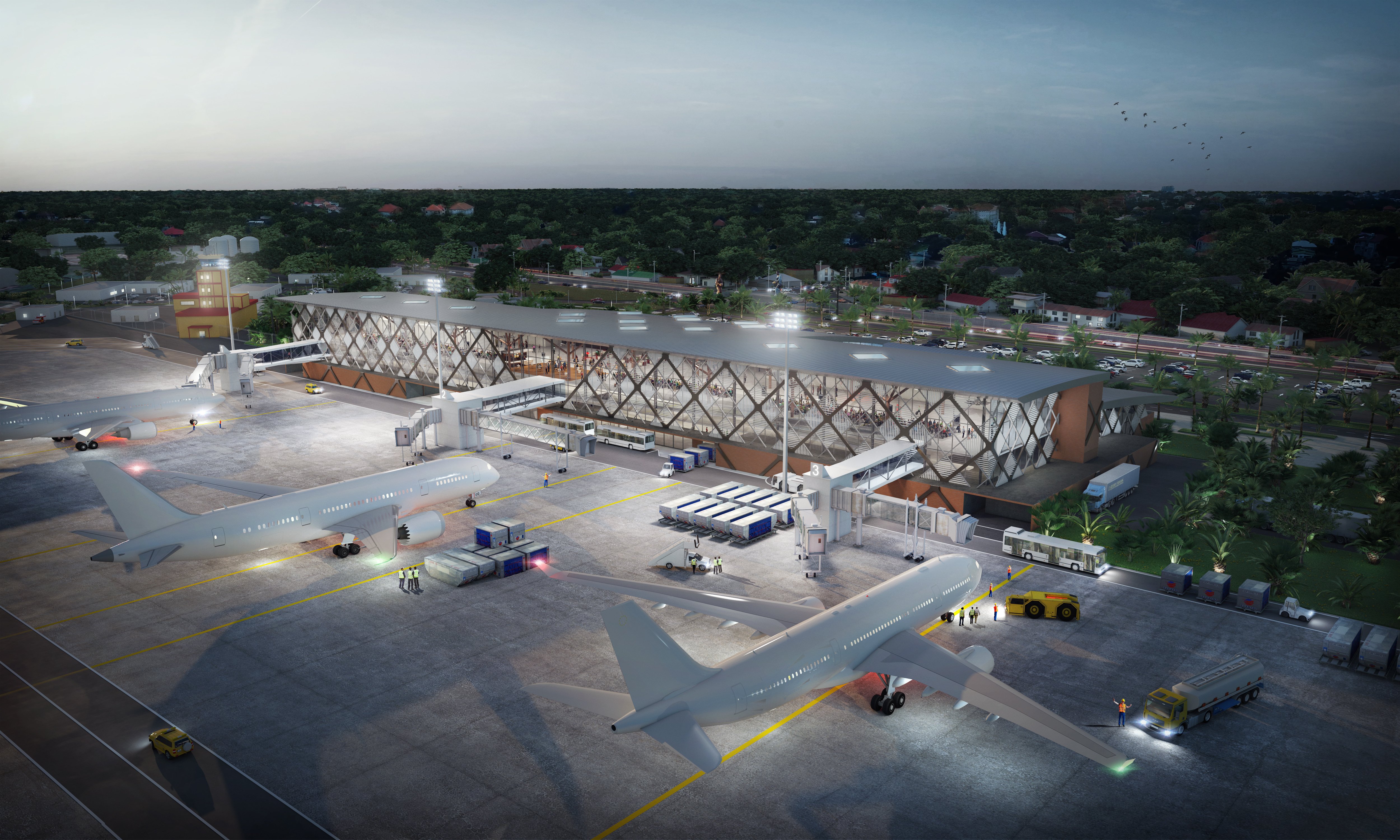 Aéroports — Conakry & Toulouse — rendu 3D architectural MD Studio