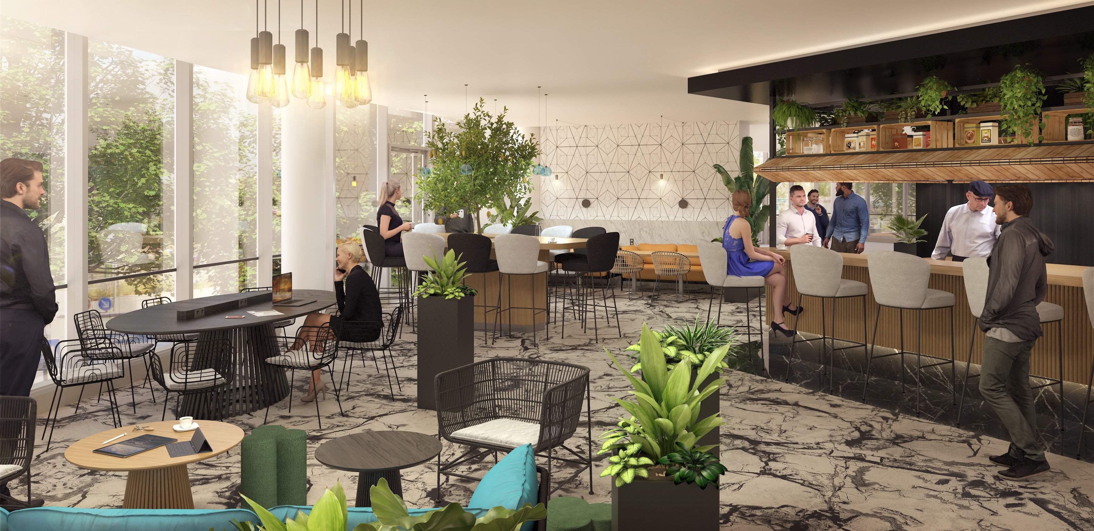 Espaces tertiaires — Pierre Audouin (client Sodexo) — rendu 3D architectural MD Studio